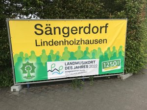 Banner: Lindenholzhausen ist Landmusikort des Jahres 2022 in Hessen.